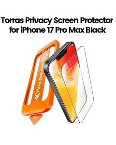 Torras Privacy Screen Protector For iPhone 17 Pro Max, 12FT Drop Protection, 9H+ Hardness For Enhanced Durability - Black - X00FX2627