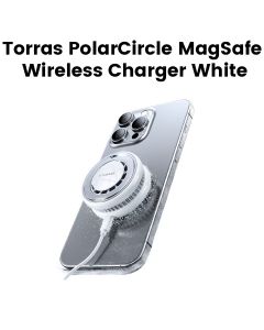 Torras PolarCircle Qi2 Low-Temp Wireless Charger 15W, TEC Cooling With Fan, 360° Rotating Stand - White - X00WX3002