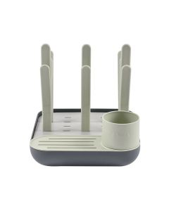 Beaba Forest Draining Rack, Optimized Water Drainage, Holds Up To 6 Bottles, Hygienic And Convenient, Compact And Portable Design - Misty/Mineral