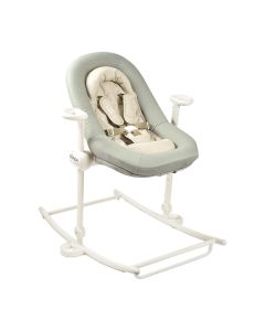 Beaba Up And Down Baby Bouncer And Rocker, Ultra Compact, Foldable, Anti Rocking Function - Seagrass