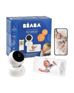 Beaba Zen Premium Video Baby Monitor, Simple And Intuitive Screen, Multiple Functions, Long Battery Life - White