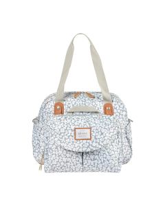 Beaba Geneva II Changing Bag, Removable Shoulder Strap, Integrated Stroller Attachment System, Multiple Storage - Cherry Blossom