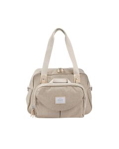 Beaba Geneva II Changing Bag, Detachable Shoulder Strap, Machine Washable, Large Storage Capacity, Removable Front Pocket - Eco Clay