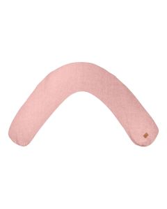 Beaba Big Flopsy Cotton Nursing Pillow, Pregnancy Pillow, Removable Zip-Off Cover, Curved Shape, Machine Washable Pillow - Chalk Pink