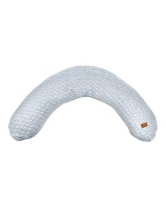 Beaba Big Flopsy Cotton Nursing Pillow, Pregnancy Pillow, Removable Zip-Off Cover, Curved Shape, Machine Washable Pillow - Heather Gray