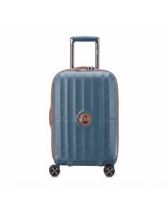 Delsey St. Tropez 55 Expandable Cabin Luggage, 4 Double Wheel Carry-On Trolley, TSA Combination Lock | Ultramarine Blue
