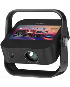 Moxedo Nova Smart Android Projector, 4K UHD Support, Android 12, 1080P Full HD, 300 ANSI Lumens, 7-Inch Touchscreen, Wi-Fi 5 & Bluetooth 5.4 | Black - MX-NSP014