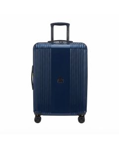 Delsey Ophelie 55cm Hardcase Cabin Luggage - Expandable Carry-On Trolley with 4 Double, ABS / Polycarbonate, TSA Combination Lock | Glossy Blue