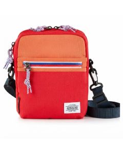 American Tourister Kris Vertical Bag - Durable RPET Polyester Shoulder Bag with Antimicrobial Red / Orange