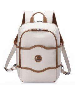 Delsey Chatelet 2.0 Laptop Backpack - Eco-Friendly Travel Bag with Vegan Leather Trim, Recycled chevron fabric / Vegan leather