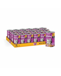 Whiskas Chicken in Gravy Cat Food, 24-Pack 400g for Adult Cats - Complete Nutrition