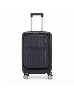 American Tourister Trento+ 54cm Hard Shell Carry-On Suitcase, Expandable Polycarbonate Spinner | Black