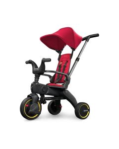Doona Compact Folding Baby Liki Trike S1 Ride, 4 Growth Stages, Adjustable Handle, Protective Canopy, Durable Construction - Flame Red