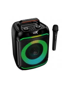 HOCO DS72 8-Inch Portable Bluetooth Speaker, 20W Wireless Karaoke Speaker with Wireless Microphone, RGB Lights - Black