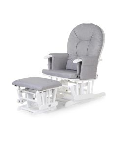 Childhome Footrest Canvas Gliding Chair, Includes Matching Footrest, Smooth Rocking Motion, Ultimate Comfort - Gray