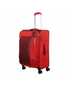 American Tourister Marina 70cm 26-inch Softside Spinner Suitcase, Expandable Travel Bag with TSA Lock  | Red