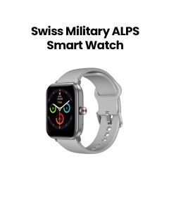 Swiss Military ALPS Smart Watch - Silver Frame / Grey Silicon Strap | SM-WCH-ALPS1-S-GRY|2 Years Warranty