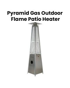 Zenan Pyramid Gas Outdoor Flame Patio Heater, Stainless Steel Flame Heater, Adjustable Low To High Output - Silver - ZFH-PH08ASS