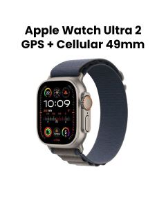 Apple Watch Ultra 2 GPS + Cellular Medium 49mm, Water Resistance, Retina Display, Up To 36 Hours Battery Life - Titanium Case With Blue Alpine Loop - MREP3AE/A