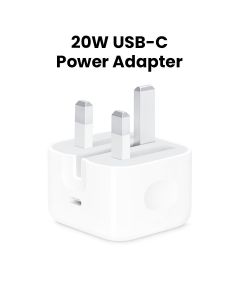 Apple USB-C Power Adapter 20W, Fast Charging Support, Compact And Portable, Durable Design - White - MHJF3B/A