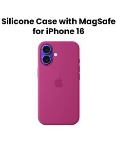 Apple Silicone Case With MagSafe For iPhone 16, Microfibre Lining, Comprehensive Protection, Premium Recycled Material - Fuchsia - MYY53ZM/A