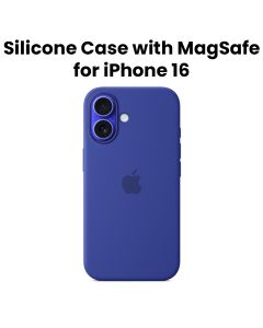 Apple Silicone Case With MagSafe For iPhone 16, Microfibre Lining, Comprehensive Protection, Premium Recycled Material - Ultramarine - MYY63ZM/A