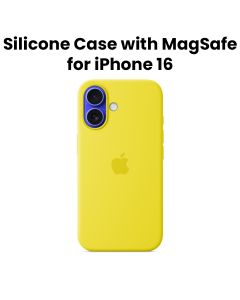 Apple Silicone Case With MagSafe For iPhone 16, Microfibre Lining, Comprehensive Protection, Premium Recycled Material - Star Fruit - MYY73ZM/A