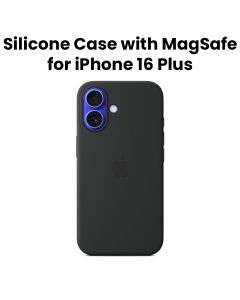 Apple Silicone Case With MagSafe For iPhone 16 Plus, Microfibre Lining, Comprehensive Protection, Premium Recycled Material - Black - MYY93ZM/A