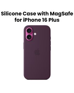Apple Silicone Case With MagSafe For iPhone 16 Plus, Microfibre Lining, Comprehensive Protection, Premium Recycled Material - Plum - MYYD3ZM/A