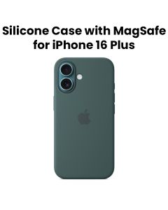 Apple Silicone Case With MagSafe For iPhone 16 Plus, Microfibre Lining, Comprehensive Protection, Premium Recycled Material - Lake Green - MYYH3ZM/A