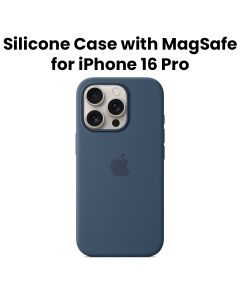 Apple Silicone Case With MagSafe For iPhone 16 Pro, Microfibre Lining, Qi2 or Qi-certified Charging, Water Resistant - Denim - MYYK3ZM/A