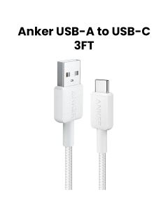 Anker 322 USB-A to USB-C Cable 3ft Braided - White | A81H5H21