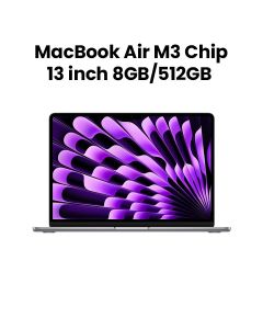Apple MacBook Air 8GB RAM 512GB SSD 13 Inch, M3 Chip, 8-Core CPU And 10-Core GPU, Liquid Retina Display - Space Gray - MRXP3AB/A