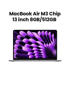 Apple MacBook Air 8GB RAM 512GB SSD 13 Inch, M3 Chip, 8-Core CPU And 10-Core GPU, Liquid Retina Display - Space Gray - MRXP3ZS/A