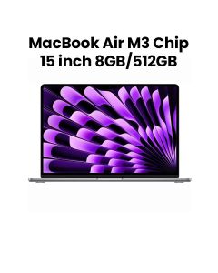 Apple MacBook Air 8GB RAM 512GB SSD 15 Inch, M3 Chip, 8-Core CPU And 10-Core GPU, Liquid Retina Display - Silver - MRYN3AB/A