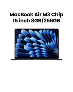 Apple MacBook Air 8GB RAM 256GB SSD 15 Inch, M3 Chip, 8-Core CPU And 10-Core GPU, Liquid Retina Display - Midnight - MRYU3AB/A