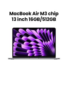 Apple MacBook Air 16GB RAM 512GB SSD 13 Inch, M3 Chip, 8-Core CPU And 10-Core GPU, Liquid Retina Display - Silver - MXCR3ZS/A