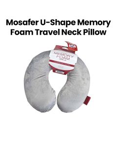 Mosafer U-Shape Memory Foam Travel Neck Pillow - Grey | JZT458