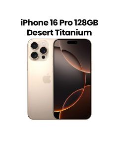 Apple iPhone 16 Pro 128GB Storage 6.3 Inch, Durable Titanium Design, Camera Control, A18 Pro Chip, Up To 27 Hours Video Playback - Desert Titanium - MYMX3AE/A