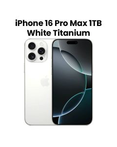 Apple iPhone 16 Pro Max 1TB Storage 6.9 Inch, Durable Titanium Design, A18 Pro Chip, Up To 33 Hours Video Playback - White Titanium - MYWR3AE/A