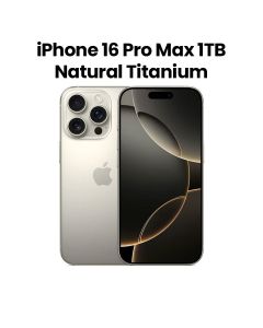 Apple iPhone 16 Pro Max 1TB Storage 6.9 Inch, Durable Titanium Design, A18 Pro Chip, Up To 33 Hours Video Playback - Natural Titanium - MYWU3AE/A