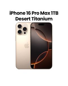 Apple iPhone 16 Pro Max 1TB Storage 6.9 Inch, Durable Titanium Design, A18 Pro Chip, Up To 33 Hours Video Playback - Desert Titanium - MYWT3AE/A