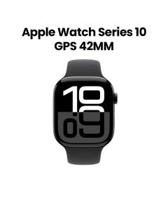 Apple Watch Series 10 GPS M/L 42mm, Always-On Retina Display, Water Resistant - Jet Black Aluminum Case With Black Sport Band - MWWF3QA/A