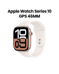 Apple Watch Series 10 GPS S/M 46mm, Built-in Advanced GPS, Health And Fitness Monitoring - Rose Gold Aluminium Case With Light Blush Sport Band - MWWT3QA/A