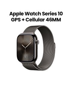 Apple Watch Series 10 GPS + Cellular S/M 46mm, Up To 18 Hours Battery Life - Slate Titanium Case With Slate Milanese Loop - MC7R4QA/A