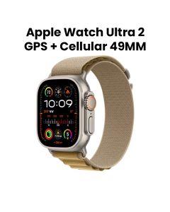 Apple Watch Ultra 2 GPS + Cellular Small 49mm, Long Lasting Performance, Smooth Finish Design - Natural Titanium Case With Tan Alpine Loop - MX4E3QA/A