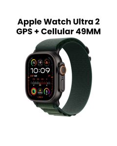 Apple Watch Ultra 2 GPS + Cellular Small 49mm, Precision Dual-Frequency, Cellular Connectivity - Black Titanium Case With Dark Green Alpine Loop - MX4Q3QA/A