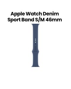 Apple Sport Band S/M 46mm, Pin-And-Tuck Closure, Comfortable Fit, Easy Installation - Denim - MXLV3ZM/A