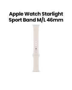 Apple Sport Band M/L 46mm, Lightweight And Comfortable Fit, Durable And Flexible Design, Premium Fluoroelastomer Material - Starlight - MXM73ZM/A