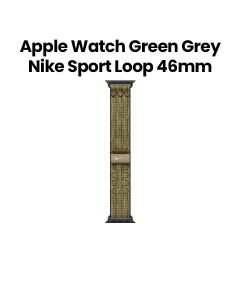 Apple Nike Sport Loop 46mm, Long-Lasting Performance, Smooth Finish Design, Comfortable Fit and Premium Style - Green/Gray - MXU33ZM/A